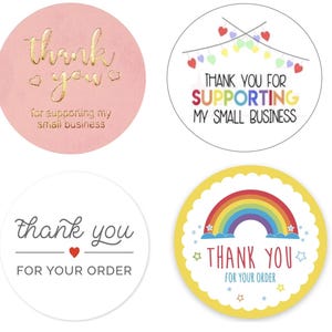 Obrigado por seu pedido, adesivos feitos à mão, ouro rosa, corações, obrigado, redondo, amor, casamento, negócios, diversão, 25mm