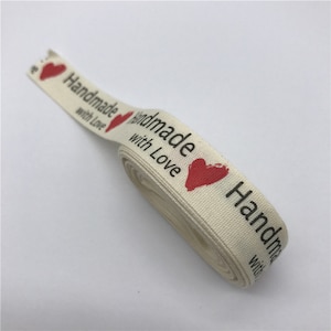 Handgemaakt lint, bedrukt katoenen lint, naaiwerk, label, label, stof, decoratie Cadeauverpakking