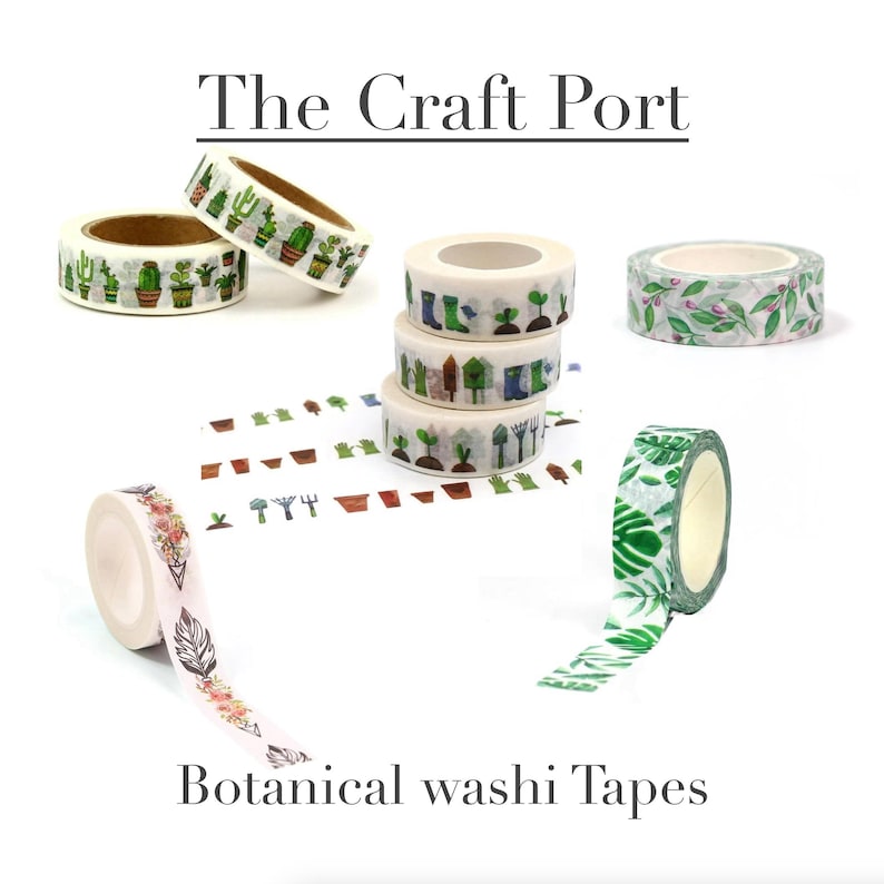 Botanical Washi Tape, Gardening, Plants, Pots, Tools, Scrapbooking image 1