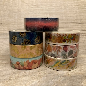 Fita Washi de outono, folhas, flores, colheita, fita adesiva, fita adesiva, álbum de recortes, diário, diário, embalagem, embrulho para presente