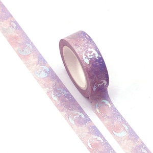 Zilveren Maansverduistering Folie Washi Tape, Scrapbooking, Planner, Lijm, Masking Tape, Kawaii Briefpapier