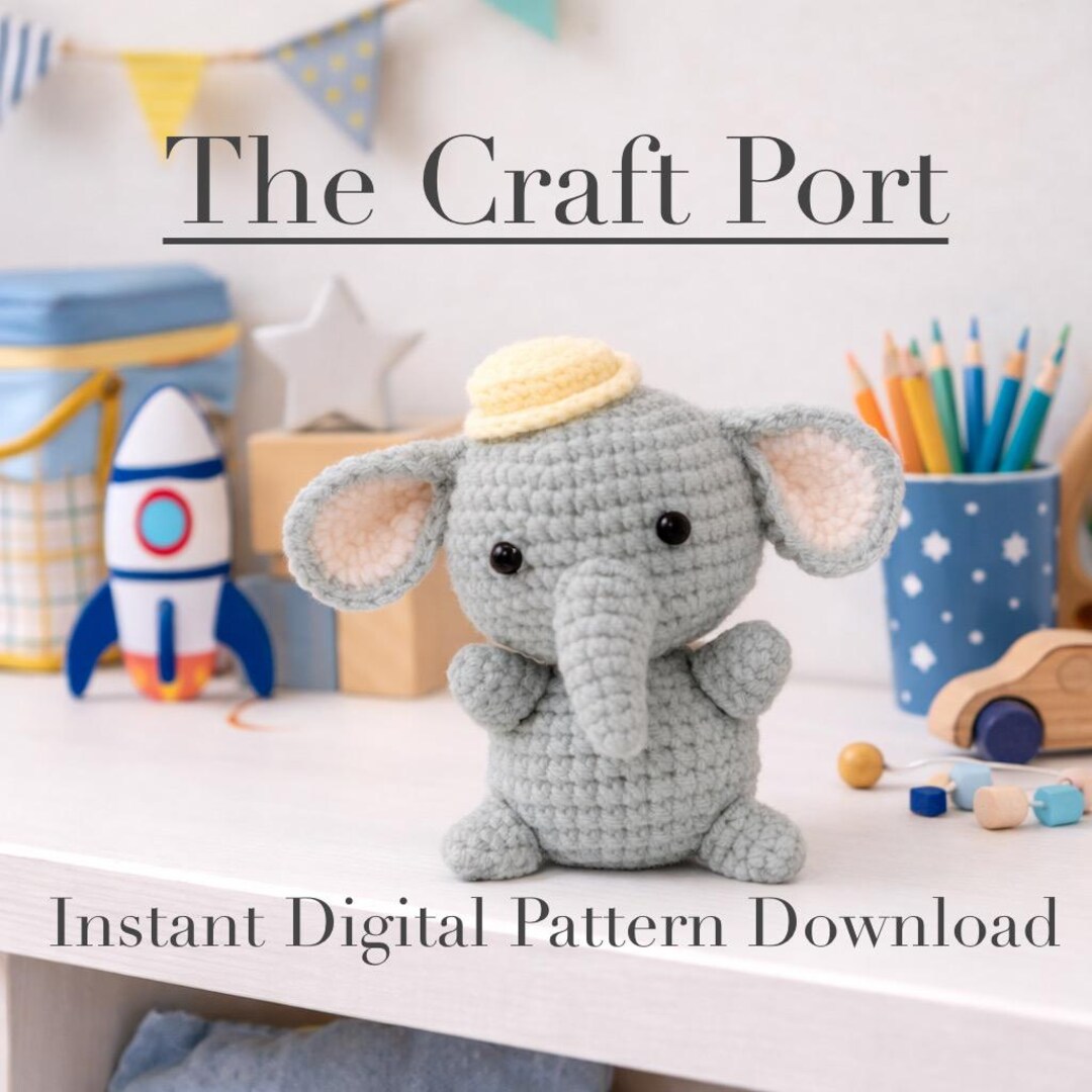 Crochet Pattern - Mini Amigurumi Elephant Digital Pdf Download - Etsy