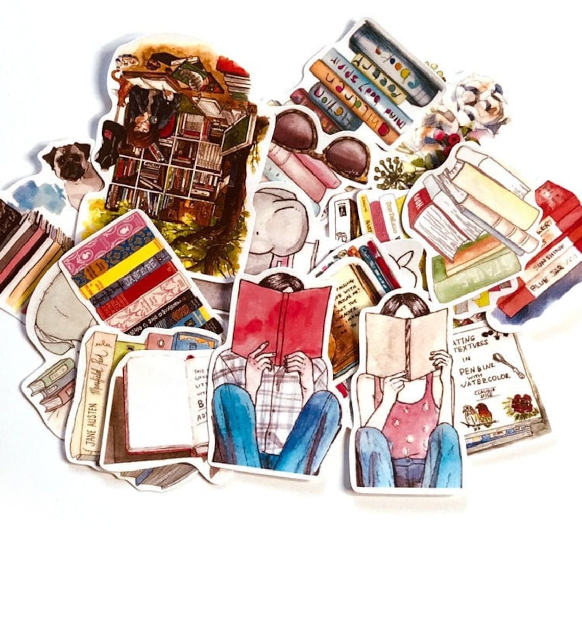 Scrapbooking Stickers Books Study Library Bookshelf Etsy