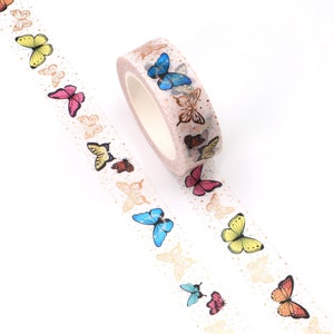 Cinta washi de mariposa, cinta adhesiva de verano metálica cinta de enmascaramiento Scrapbooking Journalling, diario, embalaje, envoltura de regalo
