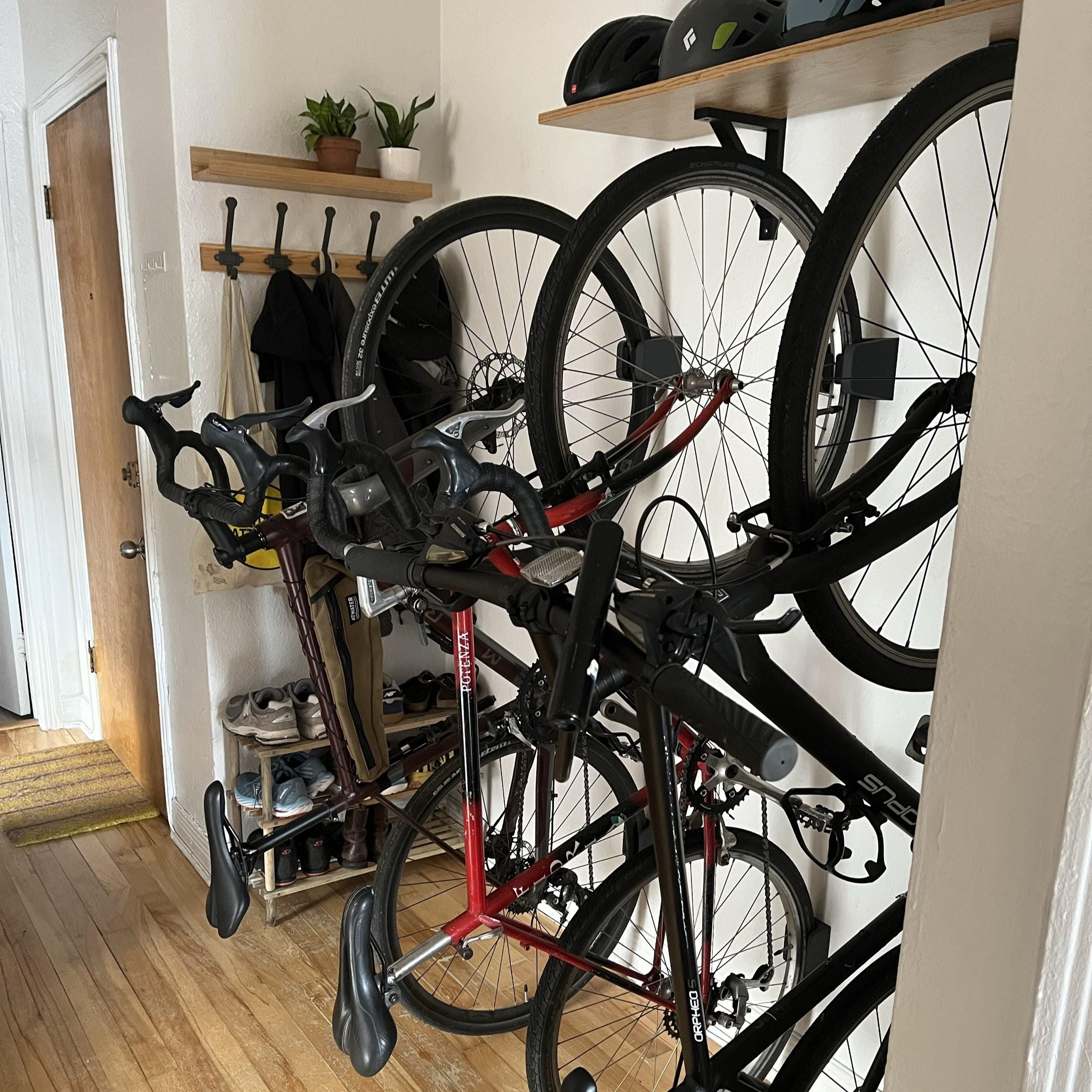 Bike Wall Mount for Small Spaces – Vertical Bicycle Rack With Auto Lock ...