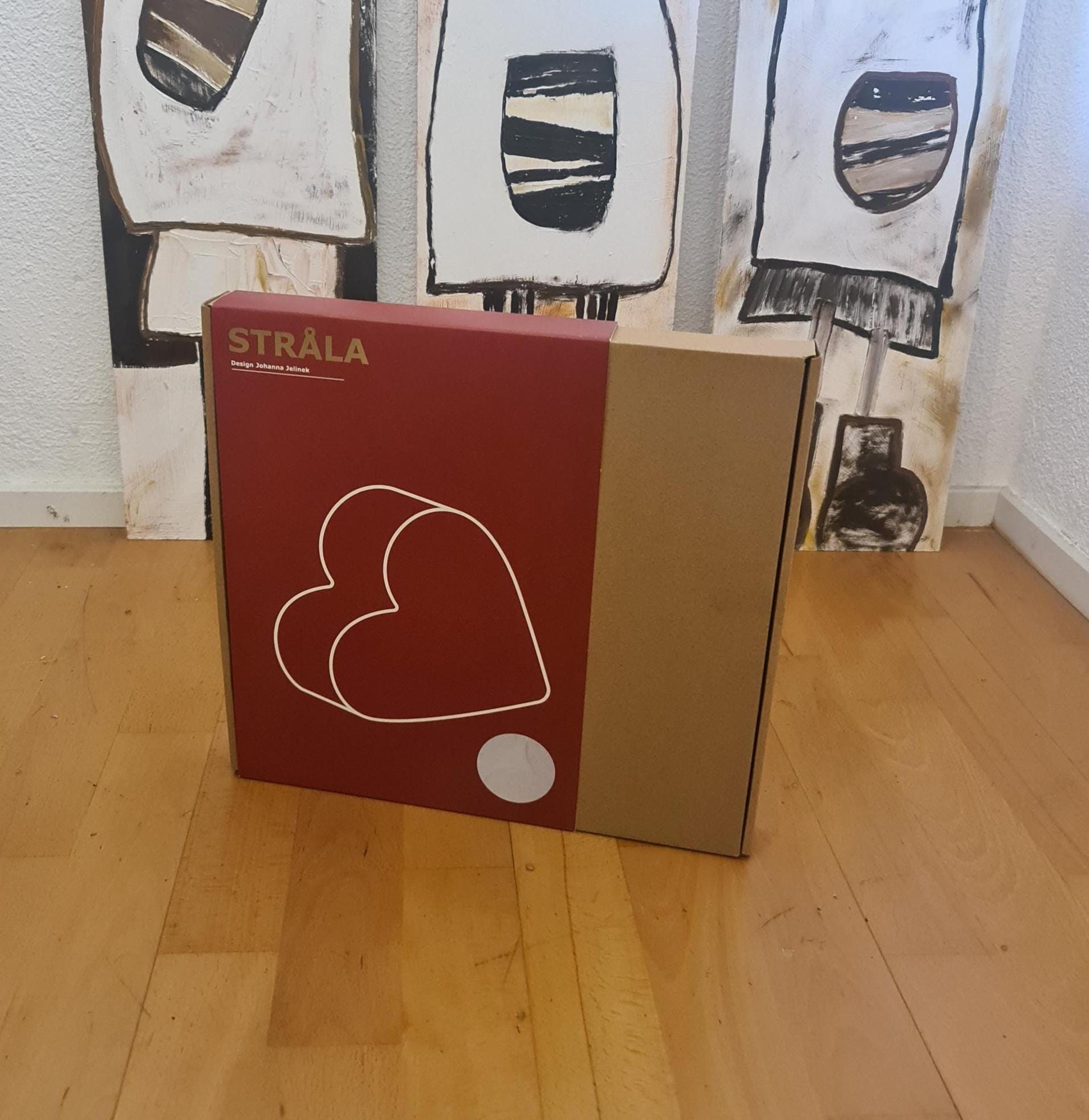 Vintage Ikea Strala White Paper Heart Lamp by Johanna Jelinek, in