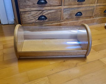 Vintage Solid Beech Wood Bodum Bread Box, c.1980s
