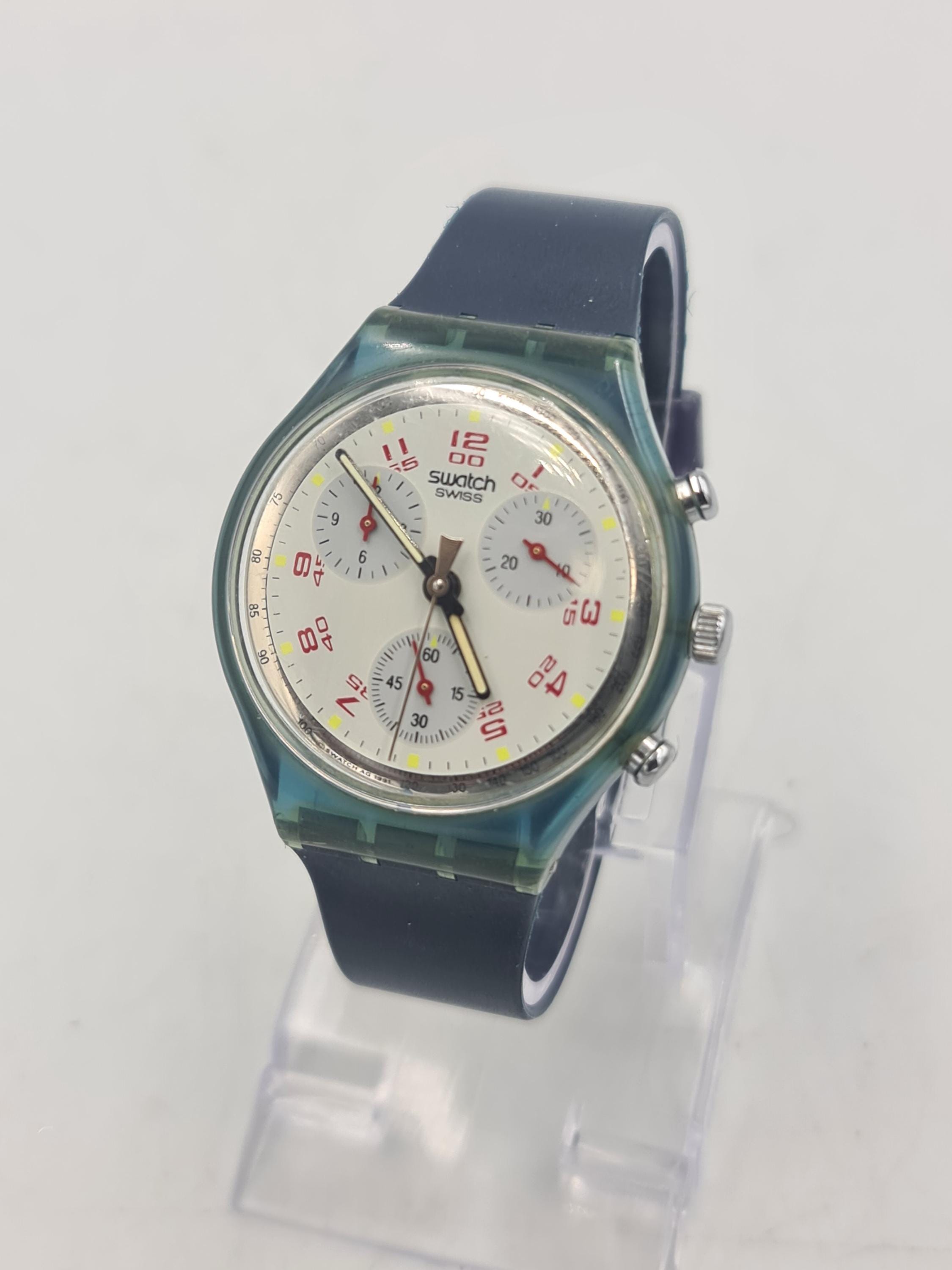1990s Vintage Swatch Watch Chrono JFK SCN103 - Etsy