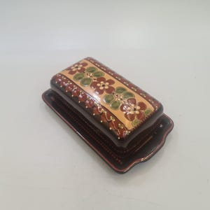 Vintage Swiss Studio Pottery Butter Plate with Lid by Christian Steinmann, Heimberg, c.1980s