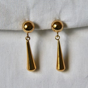 gold cone drop earrings