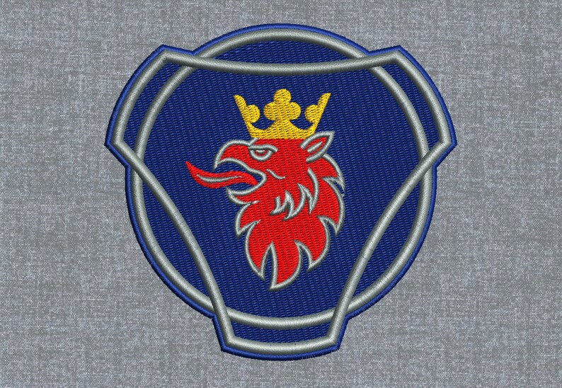 Scania logo Machine embroidery design pattern \u2013 3 sizes
