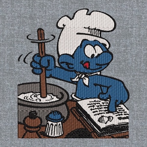 Smurfs – Cook Smurf Machine embroidery design pattern – 3 sizes