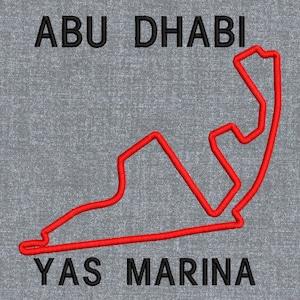 Formula 1 Race track – Abu Dhabi Machine embroidery design pattern – 4 sizes
