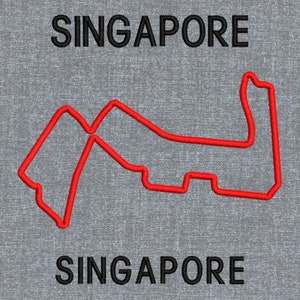 Formula 1 Race track – Singapore Singapore Machine embroidery design pattern – 4 sizes