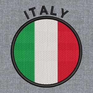 Cyrcle flag - Italy - Machine embroidery design pattern – 3 sizes