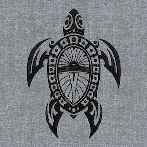 New Zealand symbol Turtle Machine embroidery design pattern – 3 sizes