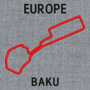 Formula 1 Race track – Europa Baku Machine embroidery design pattern – 4 sizes