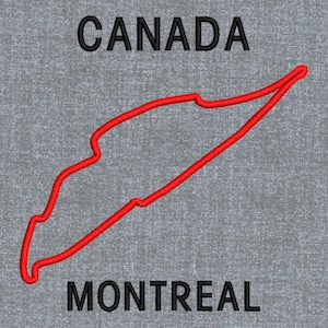 Formula 1 Race track – Canada Montreal Machine embroidery design pattern – 4 size