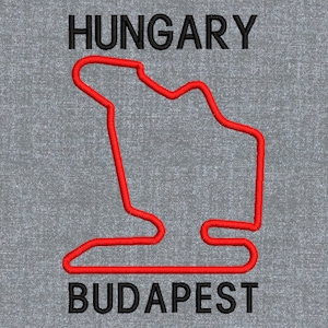 Formula 1 Race track – Hungary Budapest Machine embroidery design pattern – 4 sizes