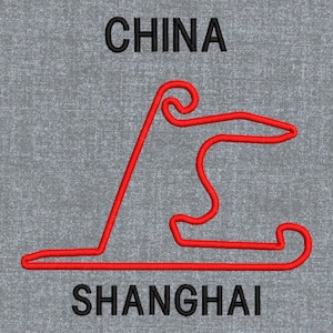 Formula 1 Race track – China Shanghai Machine embroidery design pattern – 4 sizes
