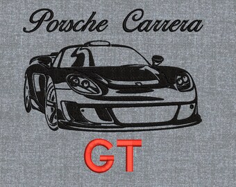 Porsche Carrera car Machine embroidery design – 4 sizes