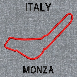 Formula 1 Race track – Italy Monza Machine embroidery design pattern – 4 sizes