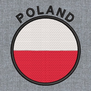 Cyrcle flag - Poland - Machine embroidery design pattern – 3 sizes