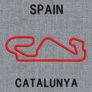 Formula 1 Race track – Spain Catalunya Machine embroidery design pattern – 4 sizes
