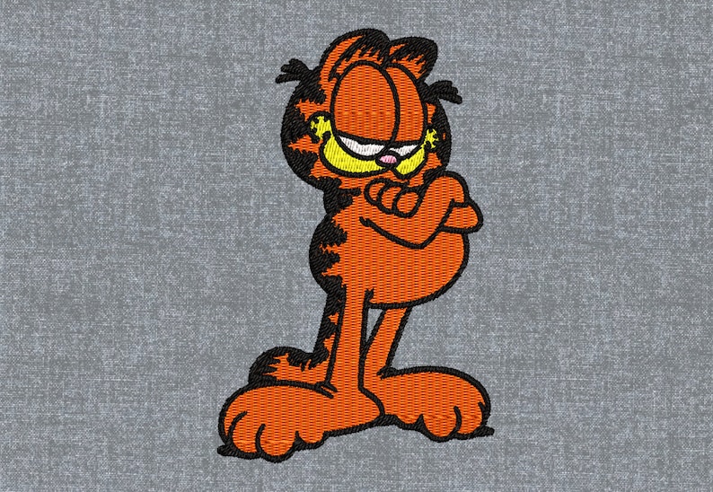 Garfield machine embroidery design pattern 3 sizes  etsy