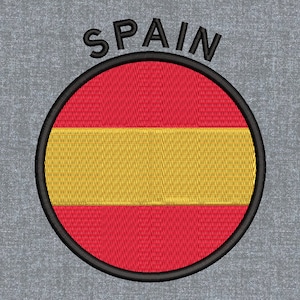 Cyrcle flag - Spain - Machine embroidery design pattern – 3 sizes