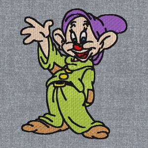 Snow white and the seven dwarfs – Dopey Machine embroidery design pattern – 3 sizes