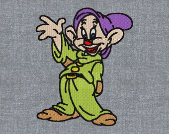 Snow white and the seven dwarfs – Dopey Machine embroidery design pattern – 3 sizes