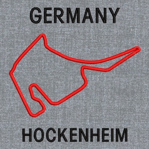 Formula 1 Race track – Germany Hockenheim Machine embroidery design pattern – 4 sizes