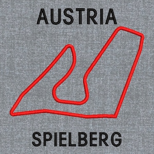 Formula 1 Race track – Austria Spielberg Machine embroidery design pattern – 4 sizes