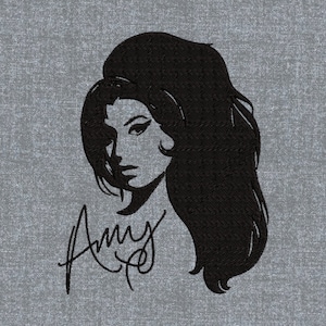 Amy Winehouse Machine patrón de diseño de bordado 2 tamaños