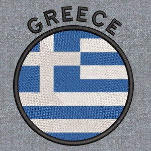 Cyrcle flag - Greece - Machine embroidery design pattern – 3 sizes