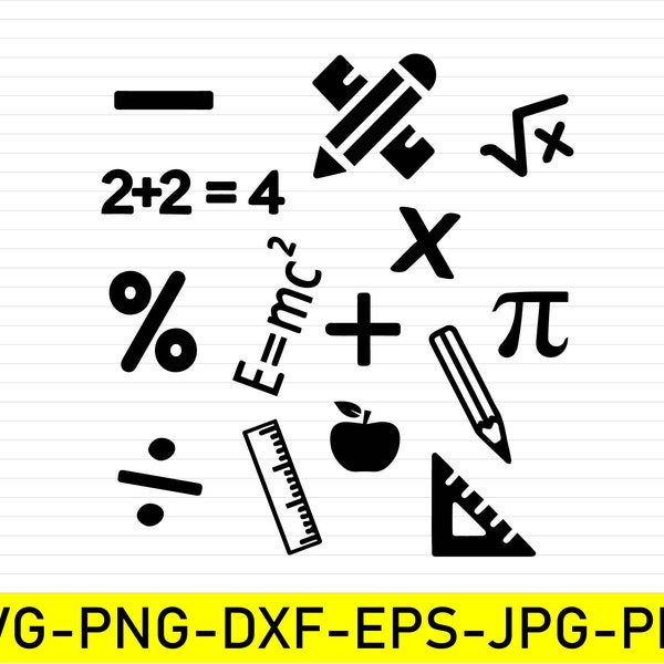 Math Teacher SVG, Math Clipart png, Math Bundle svg, Math Cut File, Math symbols svg, Yes im always right math svg, Math character svgCricut