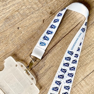 Personalised Scotland Print Lanyard | Teacher Lanyard | Scotland Flag | Saltire | St Andrew&#39;s Cross
