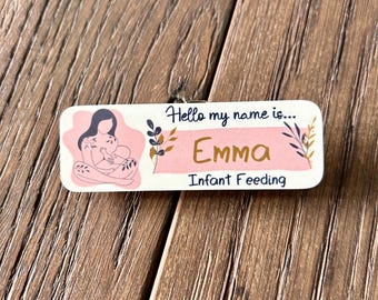 Pink bump Personalised Hello my name is... name badge for midwife | nurse | doctor | student | baby bump | nurse staff name tag | maternity