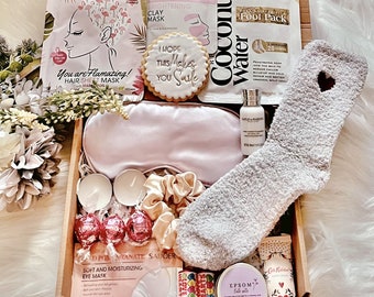 SELF CARE Pink Birthday Gift For Women, Gifts For Her, Thinking Of You, Get Well Soon, Home Spa Day Kit, Self Care Package