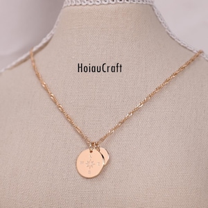 Collana con bussola per laurea con iniziale - Ciondolo con direzione personalizzato, ciondolo in oro, regalo per lei, viaggio, ricordo d'avventura