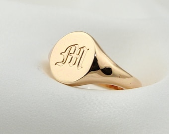 Signet Ring,initial Ring,old English Letter Ring,customized Name