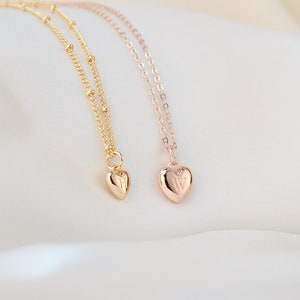 Personalized Initial Heart Pendant Necklace, Multi-Heart Charm Necklace, Rose Gold Family Necklace, Gift for Her, Gift for Mother's Day image 1
