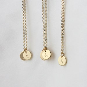 Custom Disc Initial Necklace,Personalized Tiny Name Charms Necklace,Dainty Gold Necklace Jewelry,Birthday Gift for Girl Friends