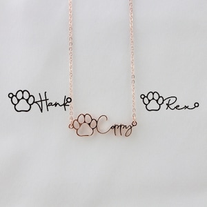 Custom Dog Paw Necklace with Name, Personalized Animal Pet Memorial Gift, Dog Necklace, Dog Lover Gift for Her Pet Loss