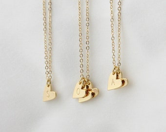 Gepersonaliseerde hart eerste ketting, aangepaste kleine naam Charms ketting, sierlijke gouden tag ketting sieraden, verjaardagscadeau voor vriendinnen