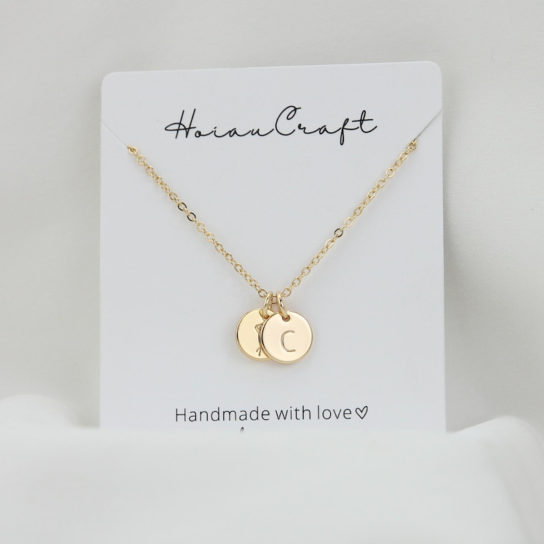 Personalisierte Geburt Blume Disc Halskette, Monat Anfang Charm Halskette, Halskette Schmuck, Weihnachten Brautjungfer Geschenk für Hochzeit / Mutter Bild 2