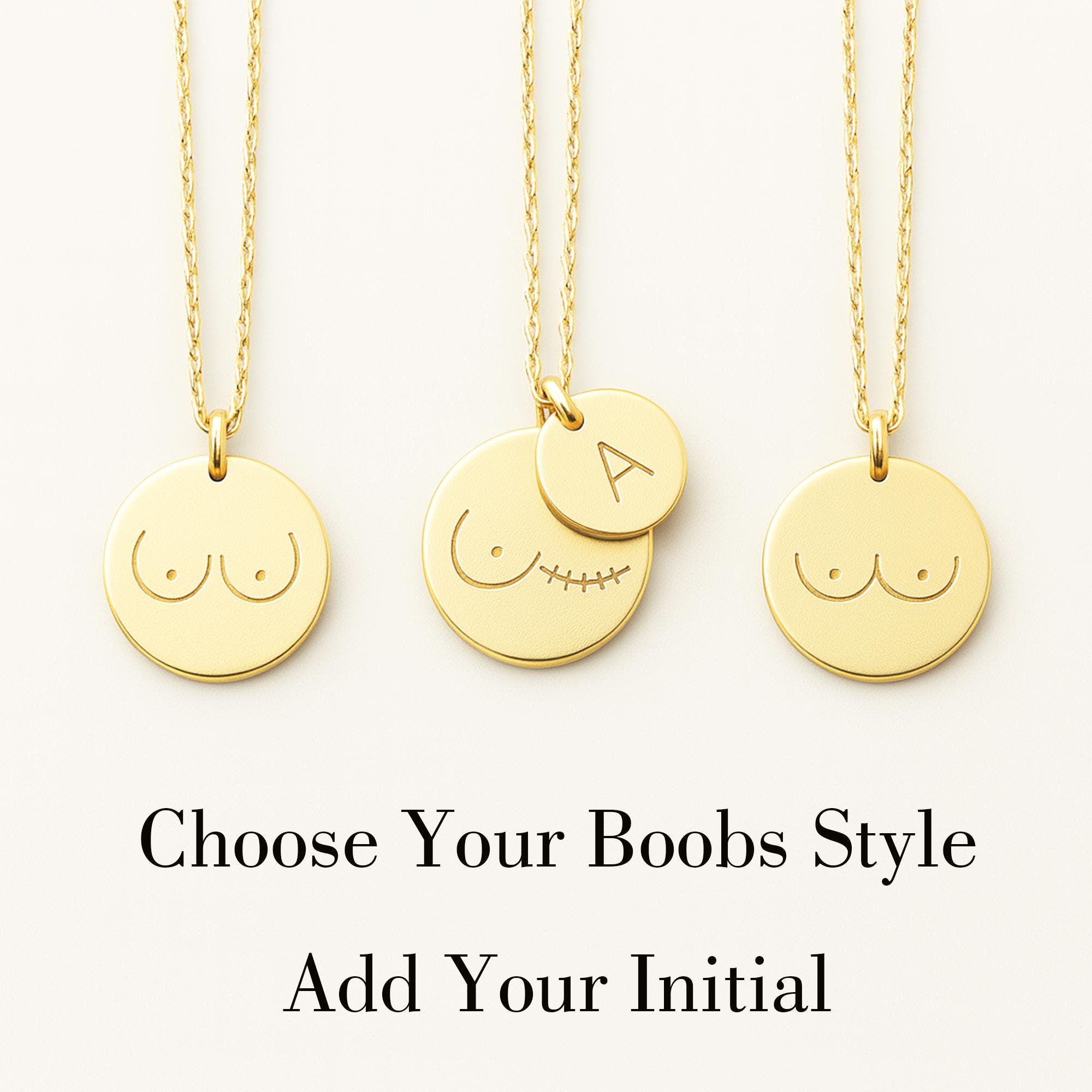 Custom Breast Shape Necklace – Gold Minimalist Boob Pendant