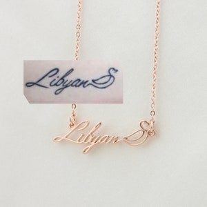 Custom Actual Handwriting Necklace, Personalized Name Signature Jewelry, Memorial Gift for Her