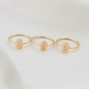 Personalized Initial Ring,Dainty Name Ring,Stackable Custom Engraved Ring,Minimalist Letter Alphabet Ring Jewelry,Gift for Women Bridesmaid